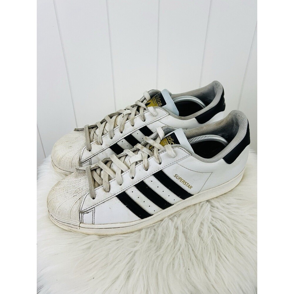Adidas Superstar White Black Classic Shell Toe Sneakers Mens Size 13
